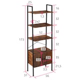 thumbnail of tectake Estantería Brentwood 57,5x34x173cm - Madera industrial oscura, rústica - 404706