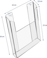 thumbnail of Anschraubbarer Flyerhalter, Prospekthalter DIN A4, HMF 46843, 30,5 x 22 x 3,5 cm