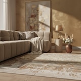 thumbnail of Teppich Hochglanz Metallic Abstrakt | 120x170cm, Florhöhe 8mm, Gesamthöhe 13mm | Gold, Champagner, Bronze | Pflegeleicht | Kadima Design