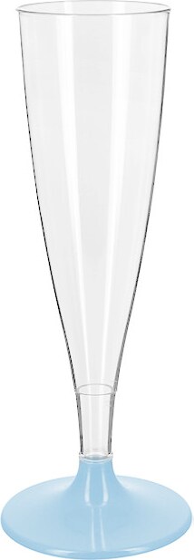 MONOUSO - Mehrweg Durable Sektglas aus PS Fuß Blau 140ml 2-teilig (6 Stück)