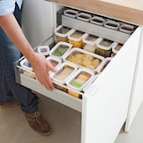 thumbnail of EMSA Optima Vorratsdosen Set, 3-tlg., Aufbewahrungsdosen, Vorratsode, Frischhaltedose, Kunststoff, Transparent / Weiß, N11427