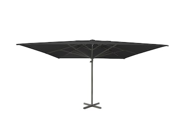 METRO PROFESSIONAL Ombrellone push-up quadrato, alluminio, 4 x 4 m, idrorepellente, antracite/grigio