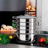 thumbnail of BEM Dampfkocher 6-tlg. 28 cm aus Edelstahl 18/10 mit Glasdeckel, NICHT induktionsgeeignet