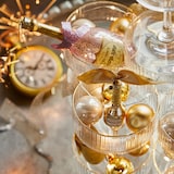 thumbnail of Taschenuhr Glas 11cm Christbaumschmuck Weihnachtskugeln Vintage Uhr gold