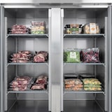 thumbnail of Romux® Gefrierschrank mit 2 Tür 134 cm mit Umluftkühlung | Gastro Gefrierschrank aus Edelstahl mit 1200 L Kapazität - 6 Einlegeböden und 400 W
