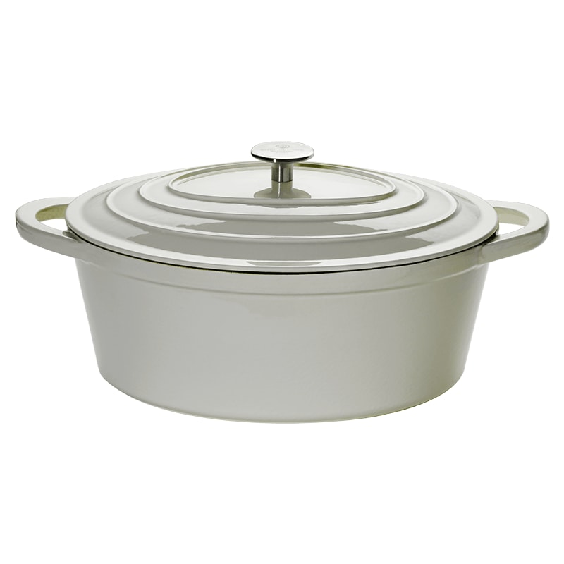 CHEF CUISINE Gusseiserner Bräter oval, Emailliert, Ideal zum Anbraten und Garen