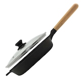 thumbnail of Ø28cm 61mm tief Gusseisenpfanne BRIZOLL mit Glasdeckel Bratpfanne aus Gusseisen Eisenpfanne Gusspfanne rund mit Holzgriff von 4big.fun INDUKTION für