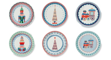 Excelsa set 6 piatti aperitivo Xmas Sweet Pastels porcellana 15x2x15 cm multicolor