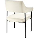 thumbnail of tectake Cadeira de jantar Doé, estofada, pernas de aço - Conjunto de 6 Tecido off white/preto