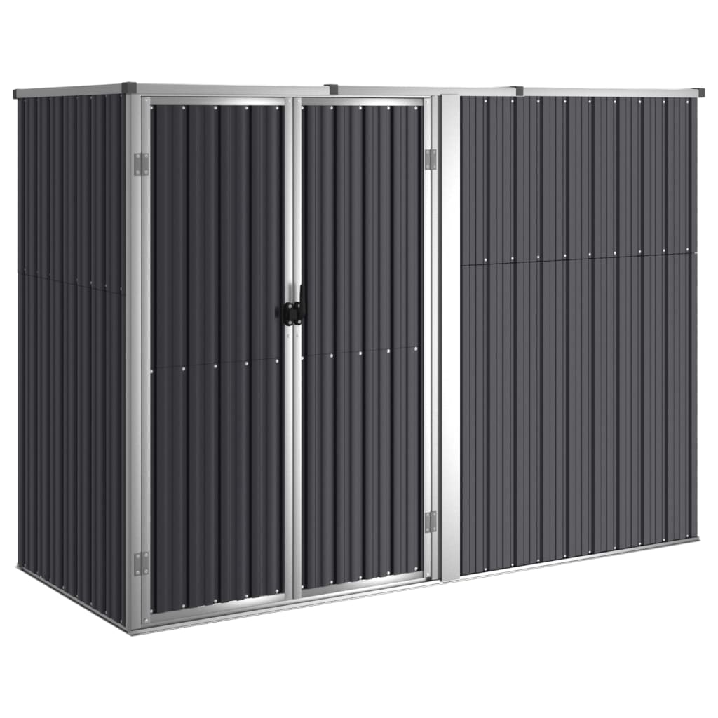 Helloshop26 - Casinha de jardim cabana depósito galpão externo galpão robusto para ferramentas 225 x 89 x 161 cm aço galvanizado 02_0022410