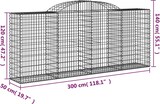 thumbnail of vidaXL Gabionen mit Hochbogen 4 Stk. 300x50x120/140cm Verzinktes Eisen
