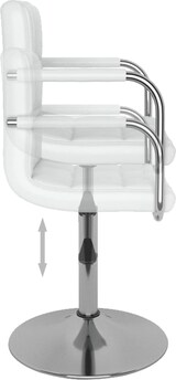 thumbnail of Décoshop26 - Barhocker/Tresenstuhl x1 mit Armlehnen aus weißem PVC und verchromtem Stahl DEC025035