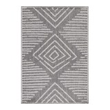 thumbnail of Teppich Outdoor Gestreift Wetterfest Waschbar Strapazierfähig Balkon Terrasse Küche OEKO-TEX Grau 120x170 cm – ORLA von Kadima Design