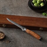 thumbnail of Wakoli Damast Ausbeinmesser I 16cm Klinge I Olivenholzgriff und Hammerschlag