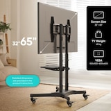 thumbnail of ONKRON Carrello Porta TV con Ruote, Altezza Regolabile, per schermi da 32 a 65", fino a 45 kg, Base VESA 100x100 a 600x400 mm, TS1351-B Nero