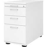 thumbnail of bümö Schreibtisch Schrank Büro mit Hängeregister für Hängeordner, Schubladenschrank Holz in weiß, Container mit Schubladen & Hängeregistratur -