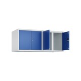 thumbnail of C+P Doppelter Aufsatzschrank Classic PLUS, 4 Abteile, HxBxT 50x120x50cm, Zylinderschloss, Hellgrau/Enzianblau von PROREGAL