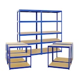 thumbnail of PROREGAL Mega Deal | 4x Schwerlastregal Slim Elephant M | HxBxT 180x90x60 cm | 5 Ebenen | Fachlast 350 kg | Blau | Stecksystem Lagerregal 4 Stk.
