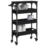 thumbnail of vidaXL Keuken Trolley Zwart Eiken 53 x 20 x 76 cm Bewerkt hout