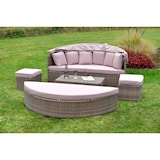 thumbnail of Merxx Riva Relaxinsel, Ø 180 cm, inkl. Polsterauflagen/Kissen, Aluminium/Kunststoffgeflecht, Natur