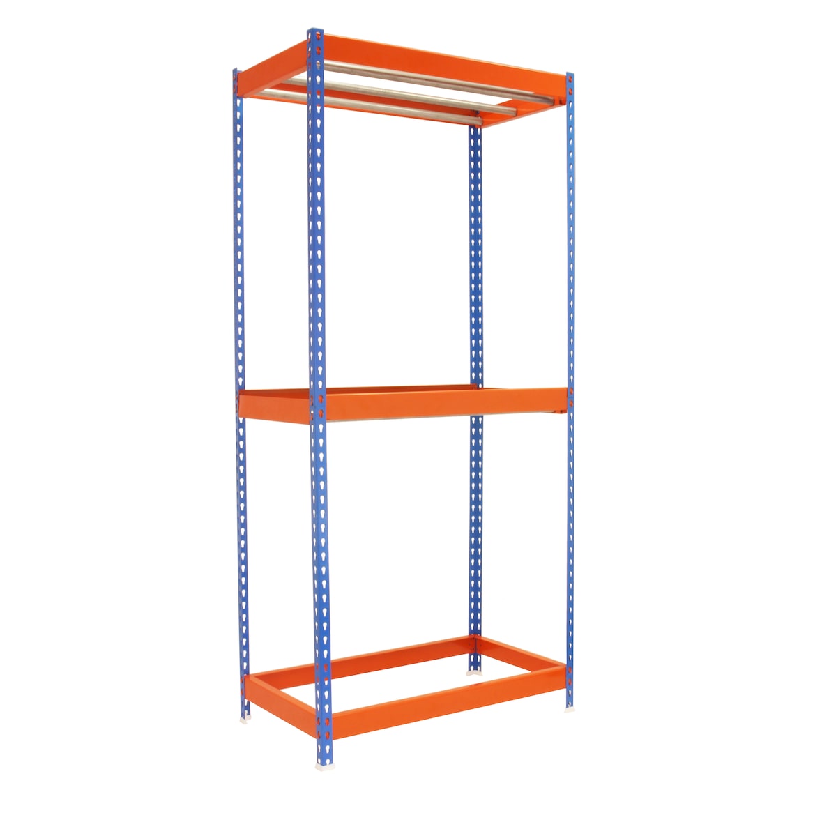 Simonclothing kledingrek 2 planken. Kleur BLAUW/ORANJE 3000x1500x750 mm