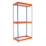 thumbnail of Simonclothing kledingrek 2 planken. Kleur BLAUW/ORANJE 3000x1500x750 mm