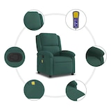 thumbnail of vidaXL Massage-Relaxsessel, dunkelgrüner Samt