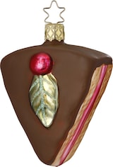 thumbnail of Christbaumschmuck Schokoladentorte 9cm - Glas Figur Mundgeblasen & Handbemalt Weihnachtsbaum Anhänger Weihnachten Christbaumanhänger Kuchen Braun