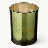 thumbnail of SALE Teelichtglas Sammy (Höhe 13 cm),  grün & goldfarben, Hirsch-Motiv