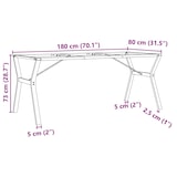 thumbnail of vidaXL Esstisch-Gestell in Y-Form 180x80x73 cm Stahl