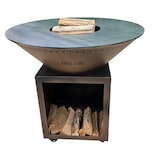 thumbnail of brasero classique acier 103 imitation corten double cuve