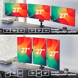 thumbnail of ONKRON Soporte 3 Monitores 13 - 32 pulgadas, Carga total 24 kg, Soporte Monitor Escritorio VESA 75x75 - 100x100 mm, Universal, Negro G280-B