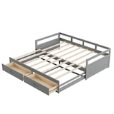 thumbnail of Ausziehbares Schlafsofa 90/180x200 cm aus Kiefernholz mit Stauraum – Elegantes Design und hoher Komfort Grau