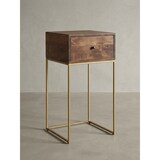 thumbnail of Nachttisch Mango Massivholz/Metall, Industrial-Stil, Boxspringbett-kompatibel, Geräumige Schublade. 40x35x75 cm | Kadima Design