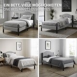 thumbnail of ML-Design Polsterbett 90x200 cm Grau, Einzelbett mit stabilem Bettgestell, Bettrahmen mit gepolstertes Kopfteil & Lattenrost, Modernes Jugendbett