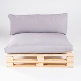 thumbnail of Pack de 2 Sofás de paletes com almofadas, em pinho novo, Poliéster 180 gr, Cor Pedra, 120x80x70