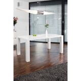 thumbnail of SalesFever Essgruppe 5-tlg. | 180 x 90 cm | 1x Tisch Hochglanz | 4x Drehstuhl Kunstleder + Gestell Metall | weiß-chrom