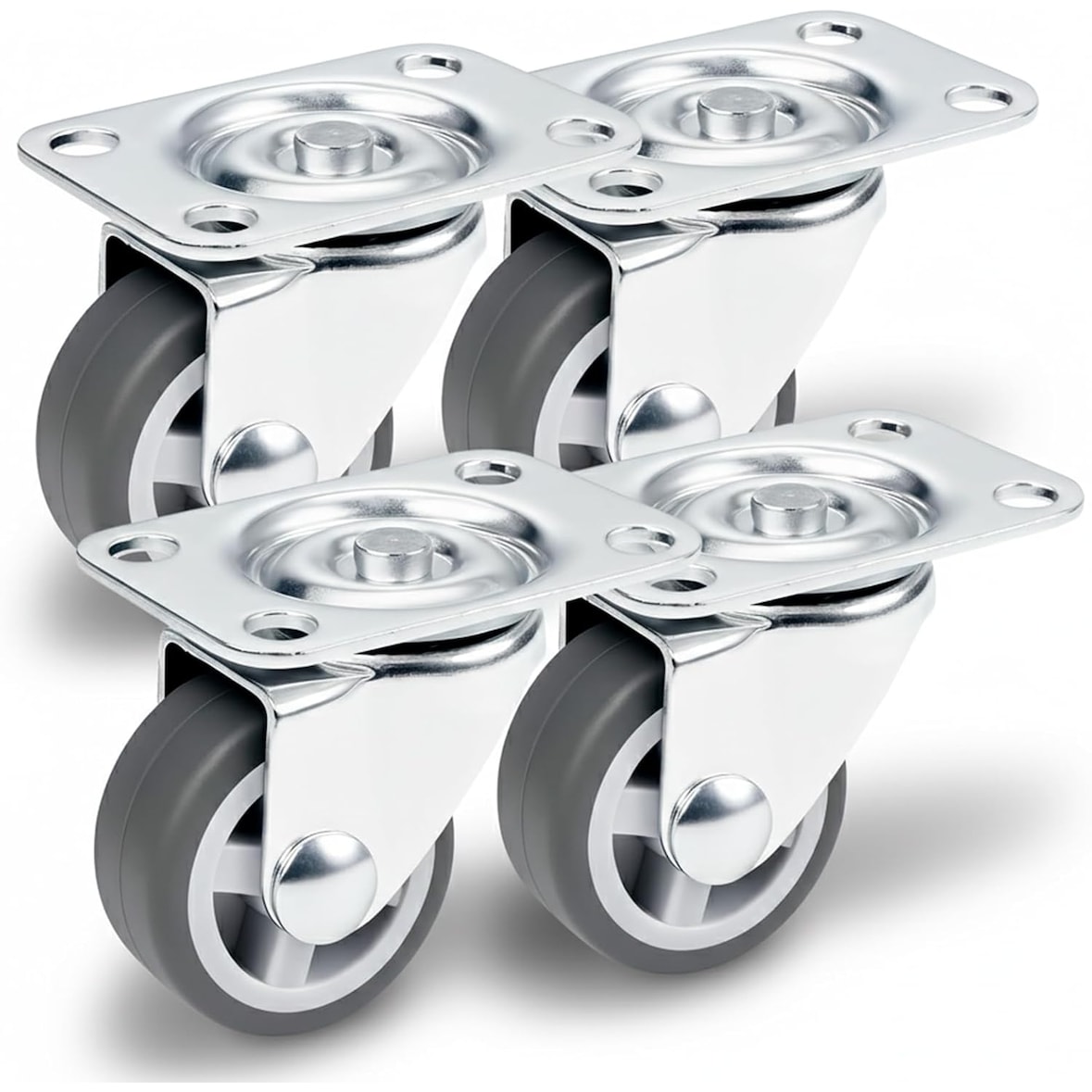 PRIOstahl Lenkrollen 4 x Graue Rollen 30mm Möbelrollen Laufrollen drehbar für Möbel Bettkasten