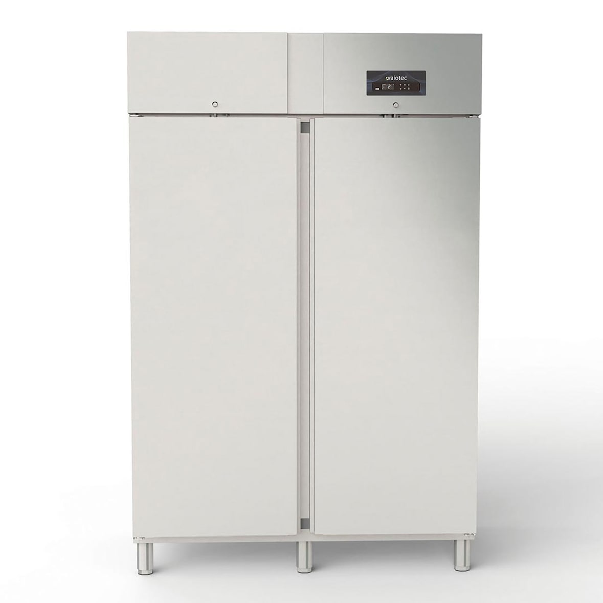 Frigorífico profissional de 2 portas, aço inoxidável, refrigeração a ar, GN2/1, 211x134,7x85,4cm, com fechadura, 1300L, CORECO 10284 Vaiotec