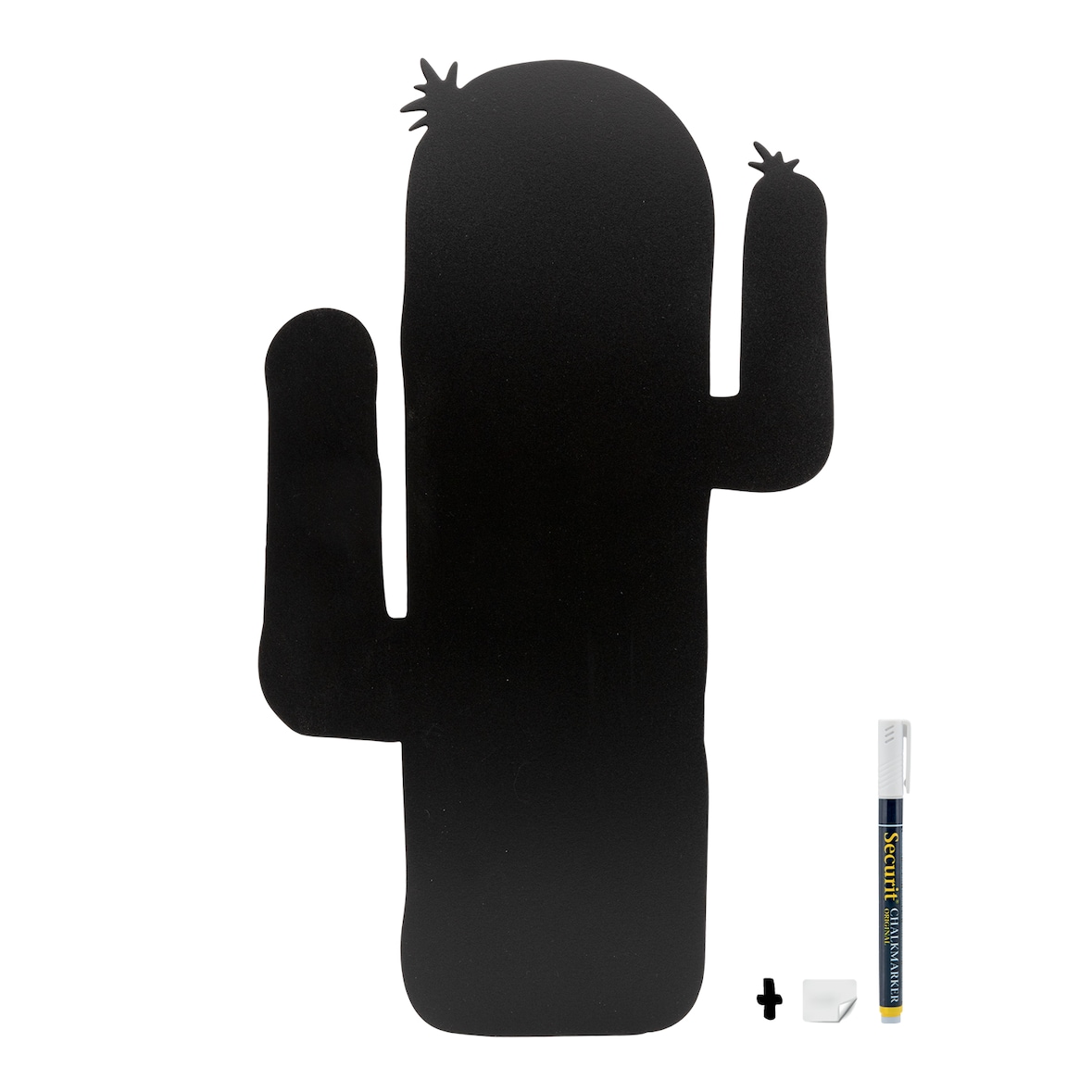 Securit® Quadro de parede - Silhueta Cacto - Caneta giz e kit de velcro para fixação incluídos - Edição final