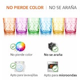 thumbnail of Set de 6 Vasos de Cristal de Colores 360 ml – Vasos de Vidrio Resistentes, No Pierden Color