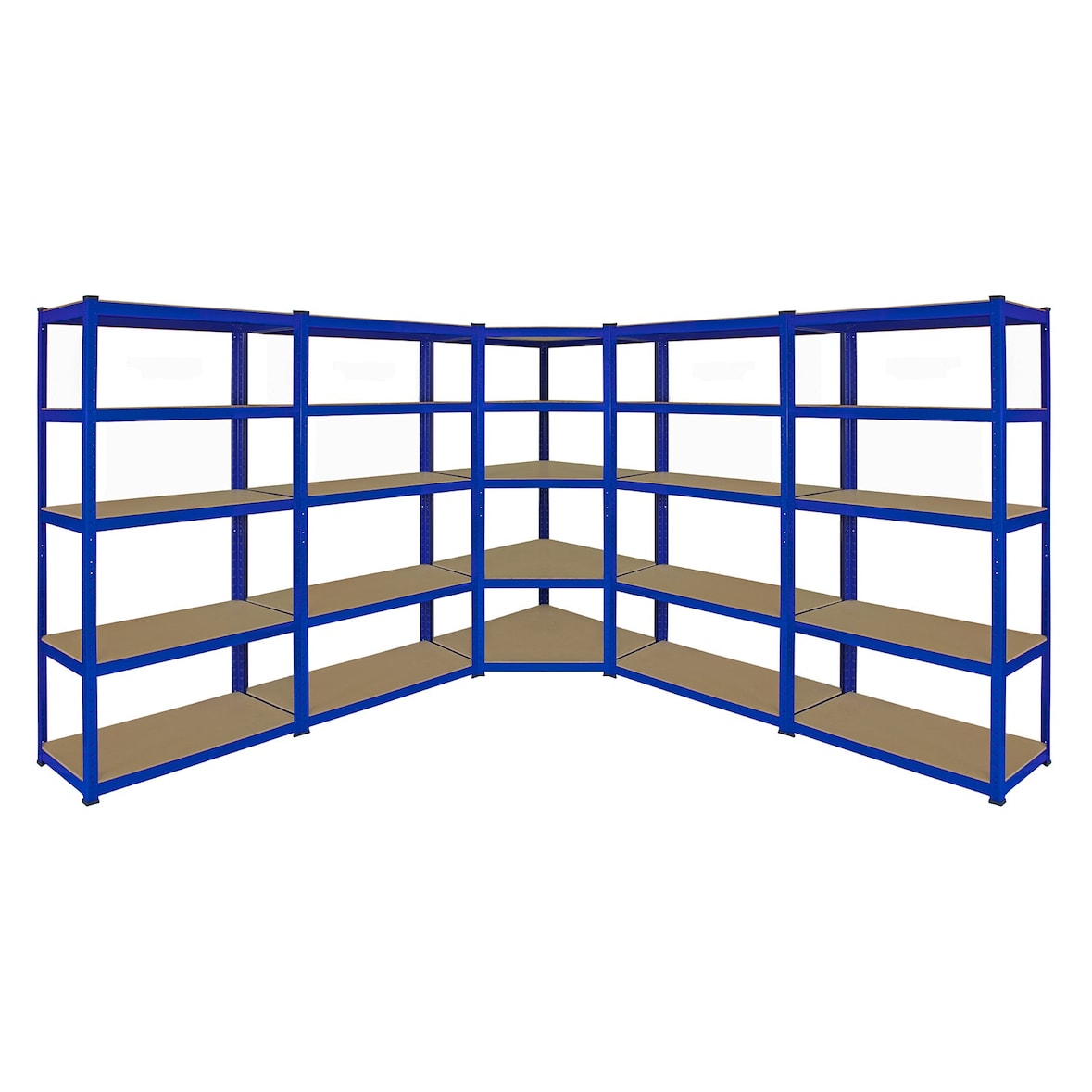 Monster Racking 5 x T-rax Stellingkasten - 90x45x180 cm - Blauw