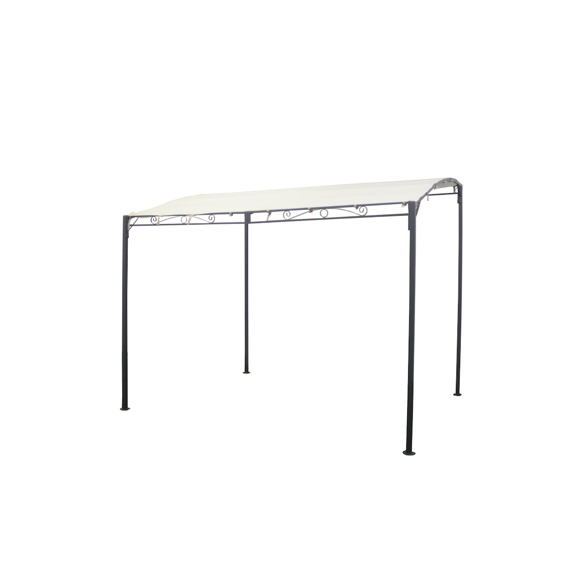 CRO Gazebo pergola in acciaio e poliestere 180 gr - con 4 pali - pali: 40x40mm - altri tubi: 18x18mm - montaggio senza viti - - cm 300x250 h. cm 250