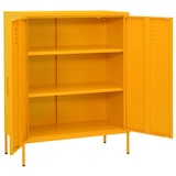 thumbnail of Sideboard KEVI Metall Senfgelb 80x35x101,5 cm Stahl     | Flurschrank Metallschrank Lagerschrank Beistellschrank Wohnzimmer