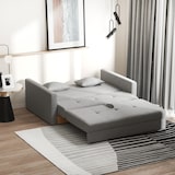 thumbnail of HOMCOM Sofá Cama de 2 Plazas Tapizado en Algodón con 2 Cojines Desmontables Reposabrazos Base de Almacenaje Sofá Doble Moderno para Salón 152x101x81cm