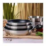 thumbnail of Batterie De Cuisine - Induction - Menastyl - 7930018 - Inox - 6 Pieces - Poignée Amovible - Gris