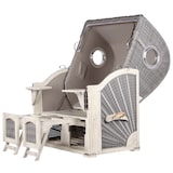 thumbnail of Strandkorb - bene living - Ammersee Mahagoni Bullauge washed grey - PE Koboo grey - Modell 545