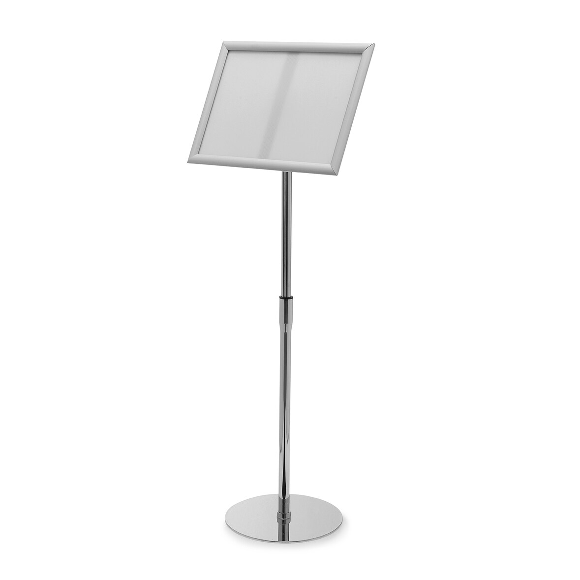 Deflecto Prospektständer Infodisplay mit Klapprahmen - DIN A3 -  Höheneinstellung 90-128,5cm - Transparent/Silber