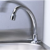 thumbnail of Tournus Handwaschbecken GC mit Rückwand Höhe 540mm: Abm  415 x 335 x 540 mm, Becken 345 x 245mm, Tiefe 120mm  Kniebedienung