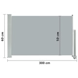 thumbnail of Helloshop26 - Ausziehbare Seitenmarkise/Sichtschutz für Terrasse Garten Balkon 60 x 300 cm grau 02_0007390